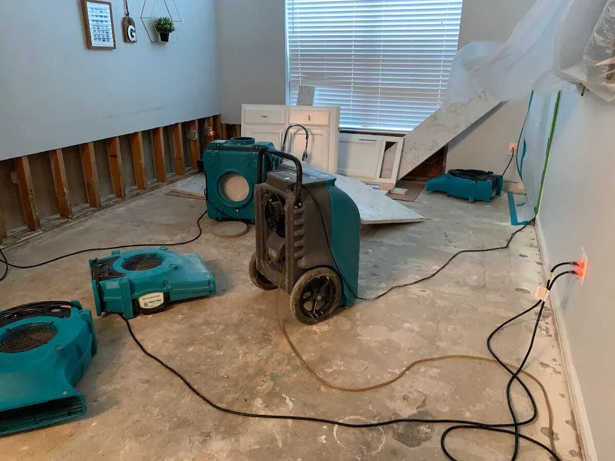 Dehumidifier in flood-cut room for Water Extraction & Removal in Greenbriar
